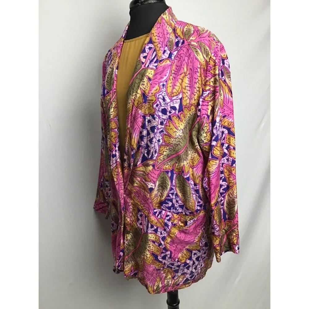 Vintage 80’s Restless Clothiers Silk Longline, Jacket, Blazer, size M